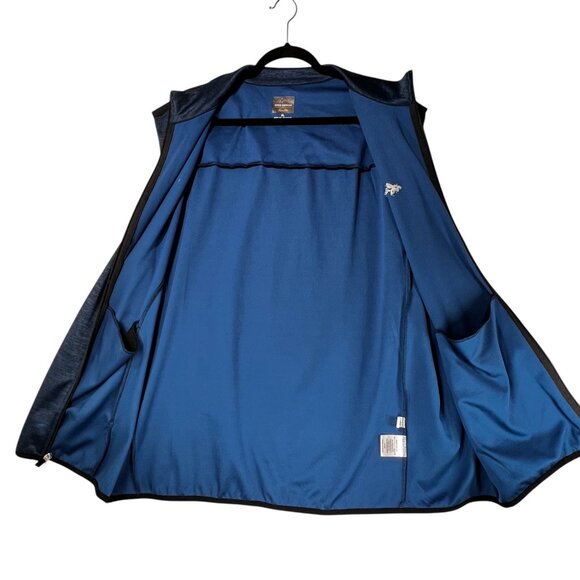 Greg Norman Tasso Elba Blue Heathered Sleeveless Full Zip Vest HydroTech Golf - Picture 6 of 16